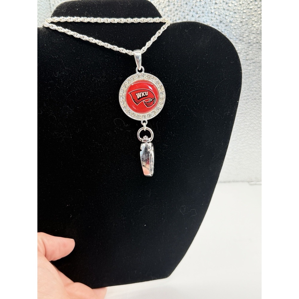 Western Kentucky Hilltoppers Logo Lanyard by Rhinestones Name Tag Badge Holder